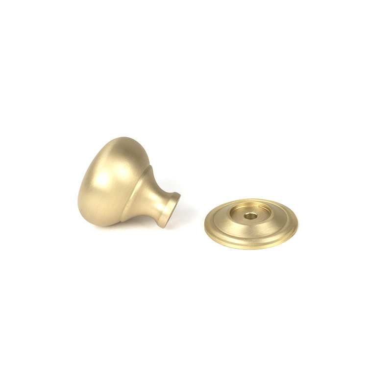 Mushroom Cabinet Knob, Satin Brass, 1.30" Knob Diameter