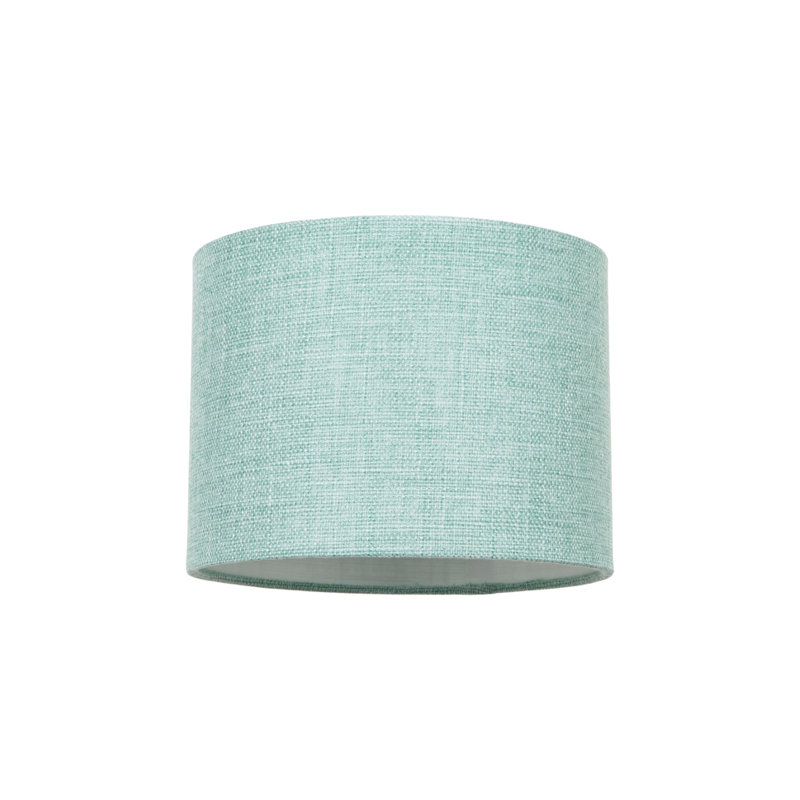 30cm Linen Drum Lamp Shade, 20cm H x 30cm W x 30cm D, Mint Green