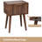 15.7" W Walnut Side Table 2pcs-1709722085
