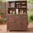 Durable Kitchen Island with Hutch,Adjustable Shelves,and Spacious Countertop for Gardening and Outdoor Cooking-2100501501
