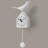  Salik 21" Kinetic Birdhouse Removable Pendulum Wall / Desk Clock (White)-195427352