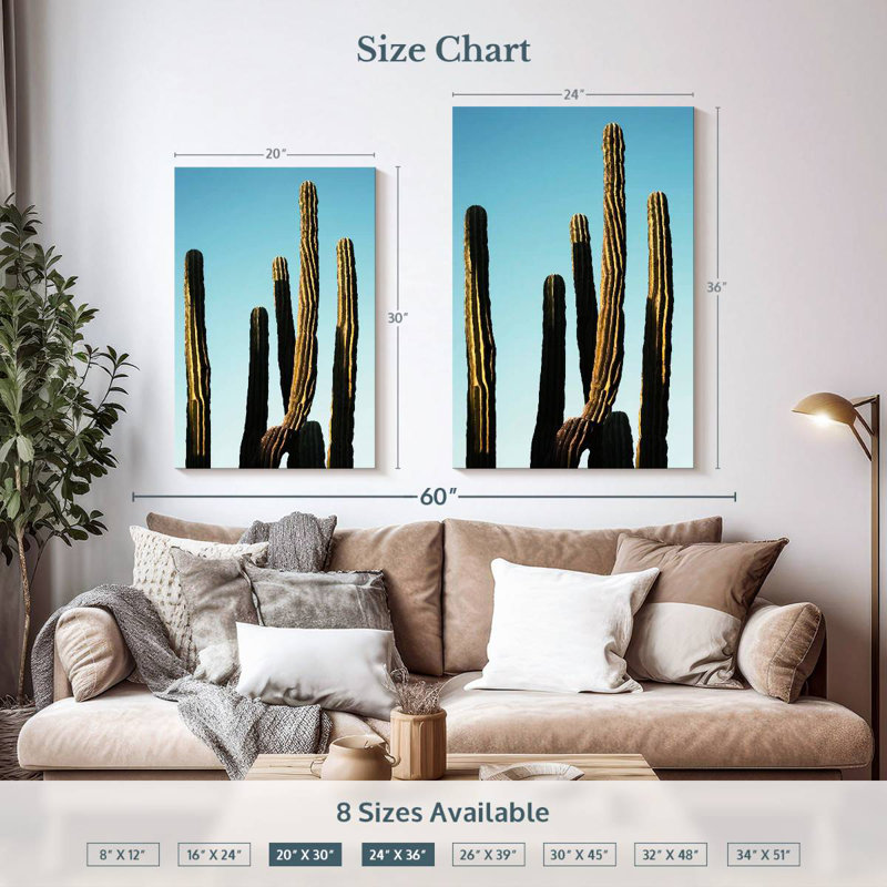 Harnek Golden Cacti, 36" H x 24" W