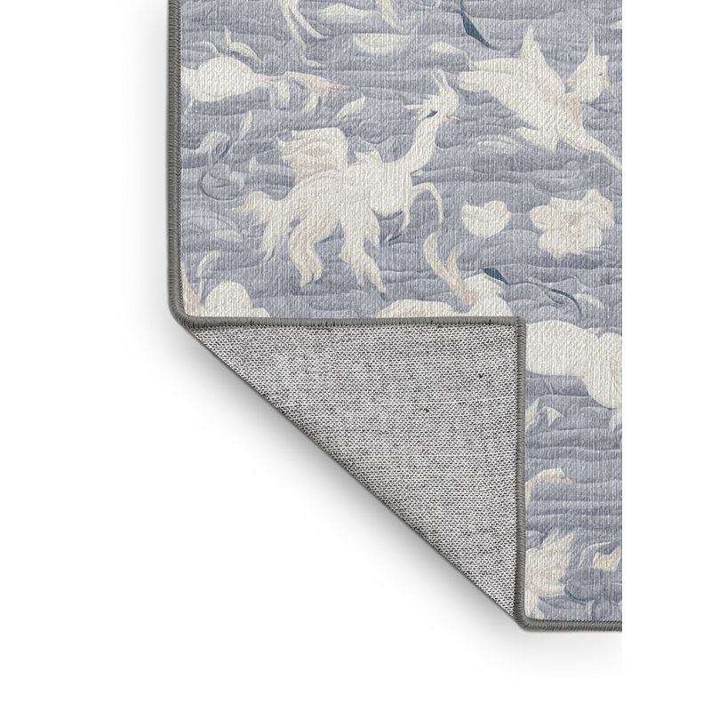 Tapis gris lavable à la machine, Rectangle 2 pi x 3 pi