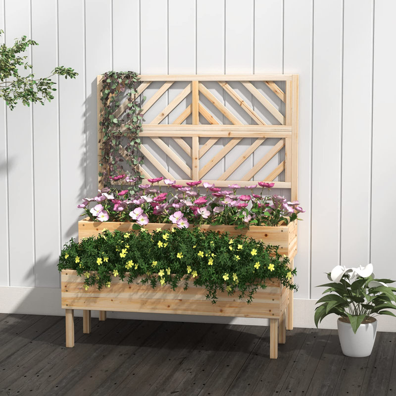 Nolic Wood Planter Box, Beige