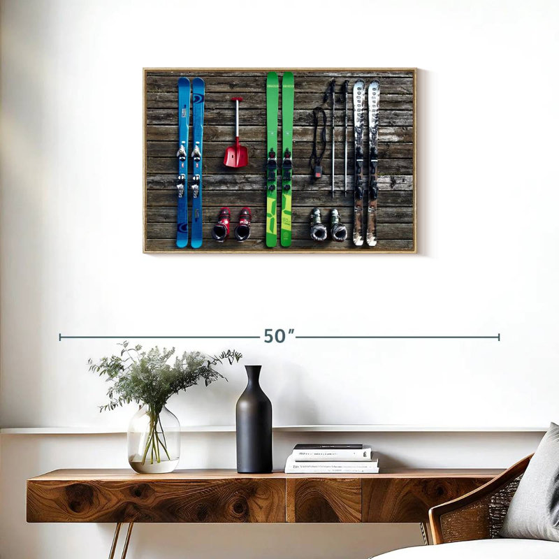 Équipement de ski, Cadre flottant en bois naturel, 31 po x 21 po