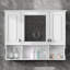 Armoire murale de salle de bain 35 po x 28 po avec miroir, armoire à pharmacie avec 3 portes et tablettes ouvertes, armoires de rangement au-dessus de la toilette-819438594