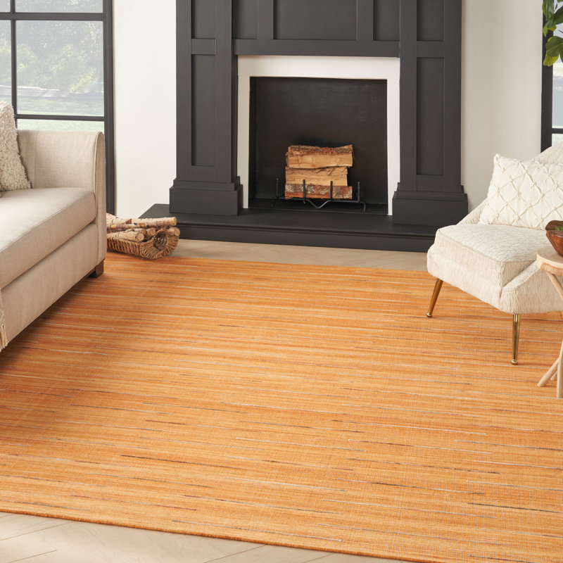 Tapis en laine / coton tissé à la main Anerinda, Rectangle 8 pi x 10 pi