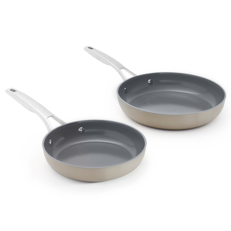 Calphalon  Premier Ceramic Nonstick 8" and 10" Frying Pan Set, Mushroom Gray