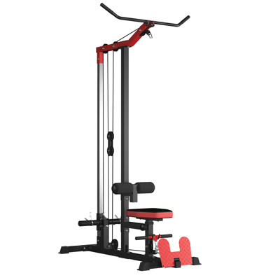 Machine à débiter Mikolo Lat, système de poulie double haute et basse avec support pour les jambes