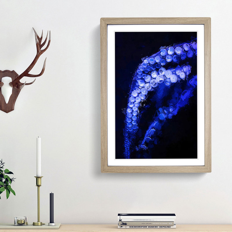 Octopus Tentacles - Picture Frame Painting Print, Oak Framed, 65cm H x 48cm W x 2cm D