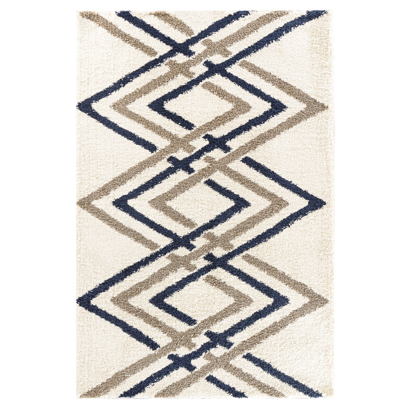 Tapis décoratif géométrique Ravenwood, Rectangle 6 pi 7 po x 9 pi