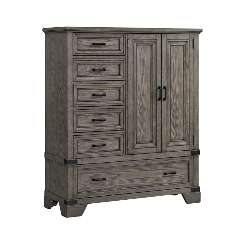 Lacroix 6-Drawer Gentleman's Chest, Brushed Steel