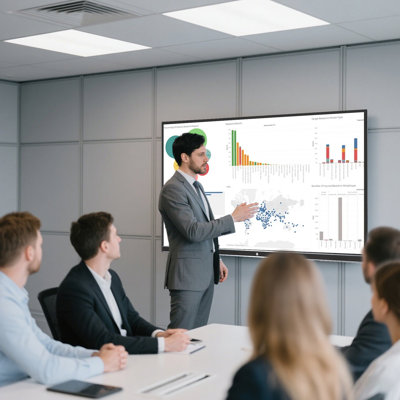 JYXCN Smart Board 55 Inch, Revolutionize Your Space! Touch Screen All-in-One Computer Interactive Whiteboard with Dual System & Cloud Sharing For Education & Office(Include Wall Mount)