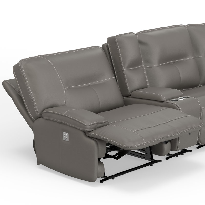 Canapé modulaire inclinable électrique 7 pièces avec appuis-tête réglables, Brume