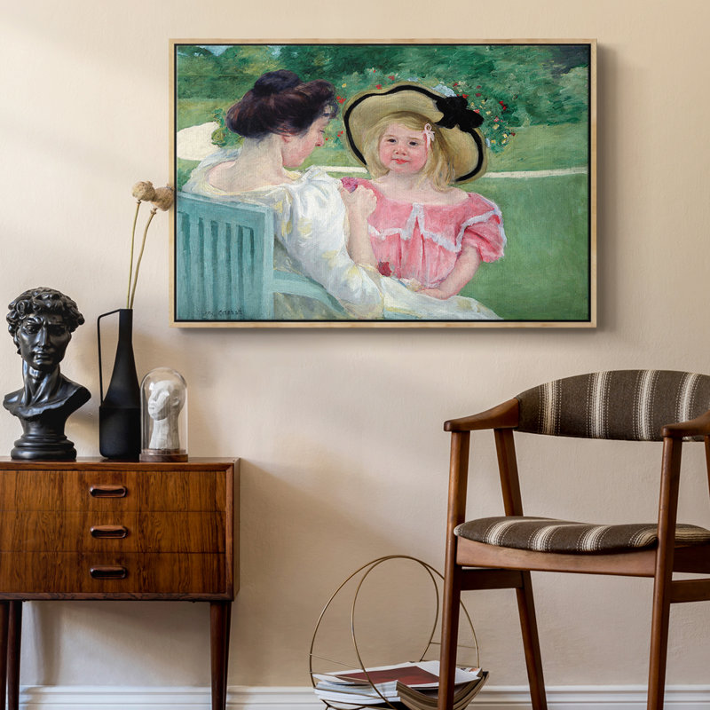 Paysage rétro - Lxxiv, Toile naturelle avec cadre flottant, H 25 po x l 17 po x P 2 po