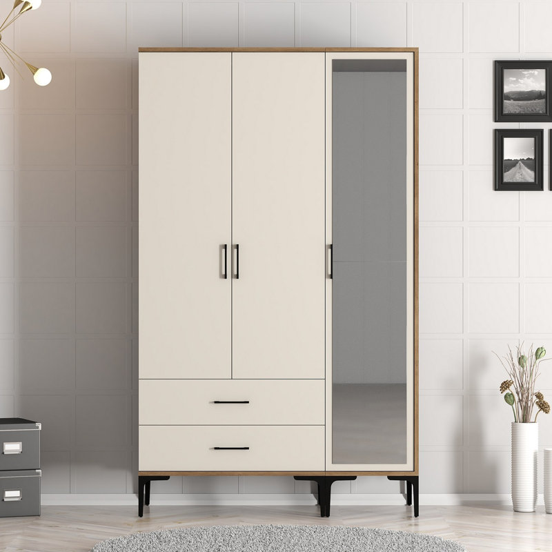 Armoire Ayreanna, Noyer, crème