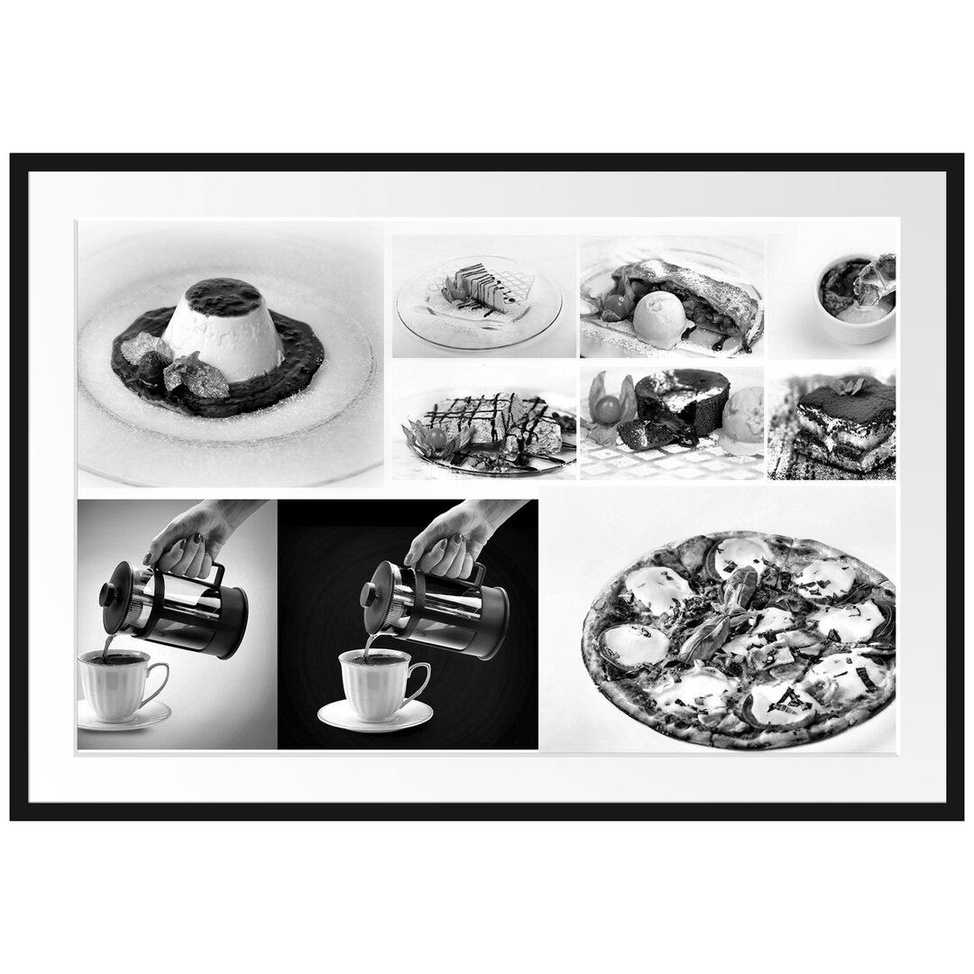 Gerahmtes Poster Appetitliche kleine Kaffeedesserts