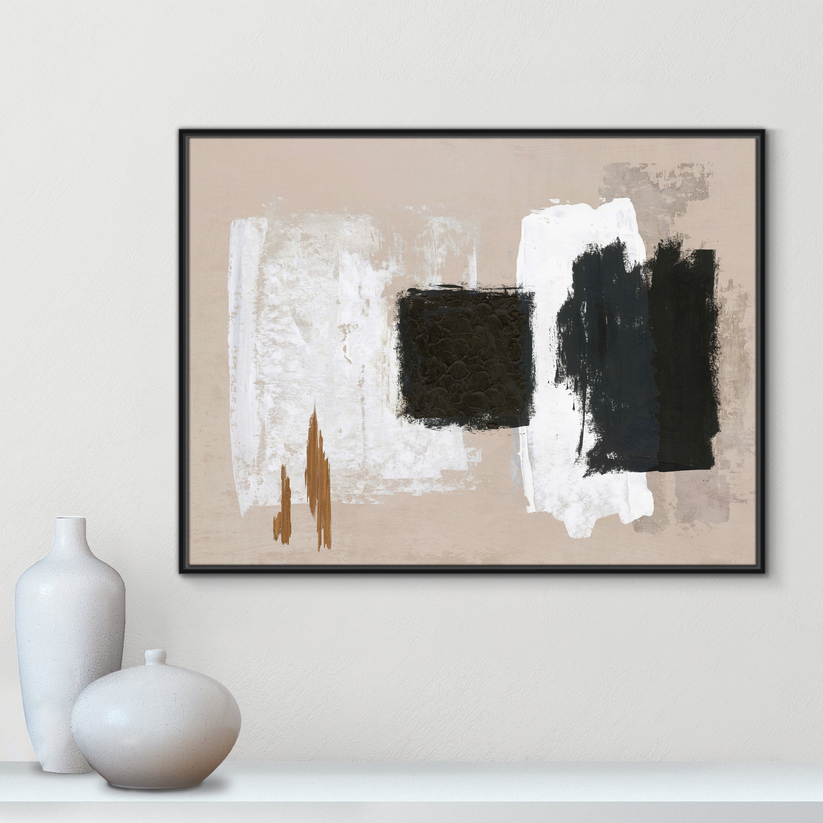 Imone "Golden Slate" Painting, Black, 31.5" H x 41.5" W