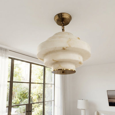 Silma 3 Dimmable Light Alabaster in Chandelier