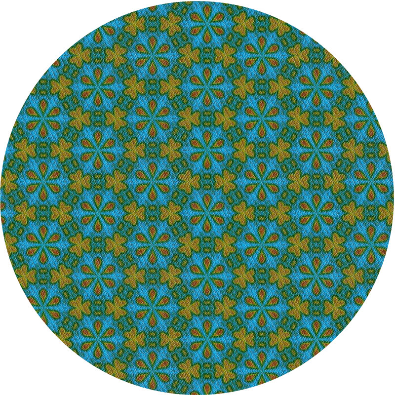 Tapis de zone verte à motif, Rond 5 pi