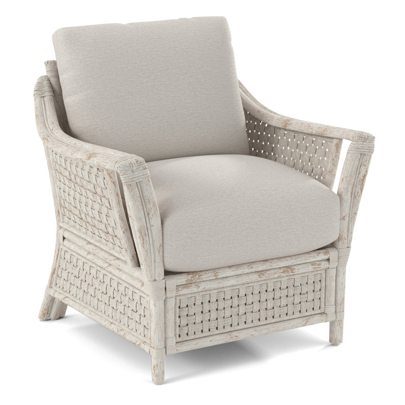 Boca Armchair, Brown Geometric, 0456-33, Antique Frost White