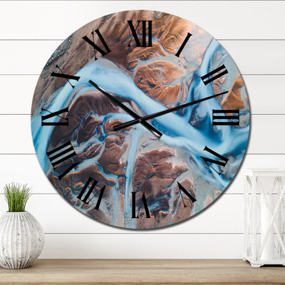 Horloge murale Aéral View A Glacial Rivers