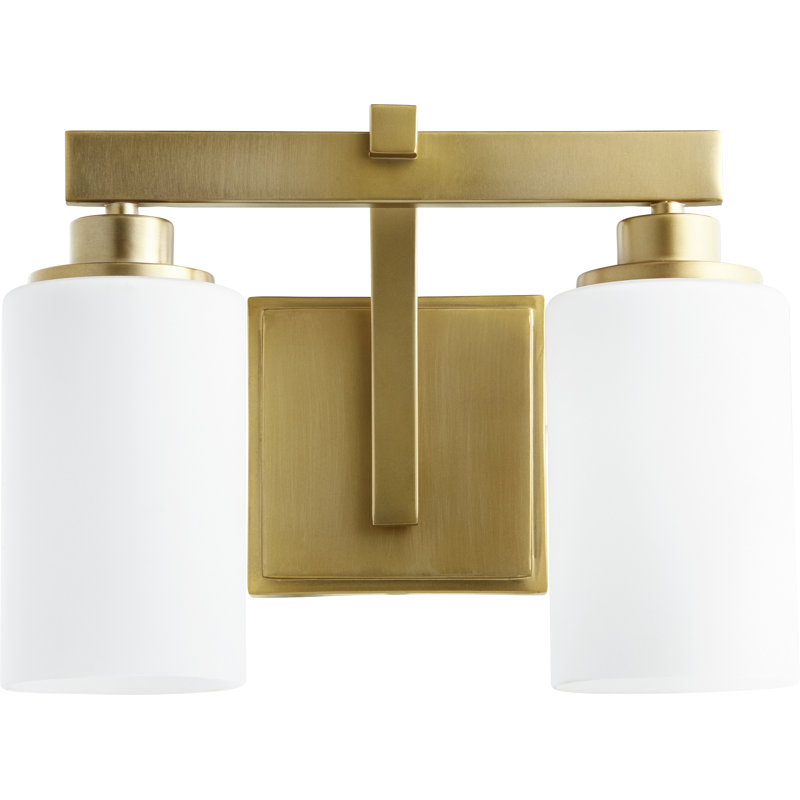 Éclairage pour salle de bain 2 lumières Radita, Laiton vieilli