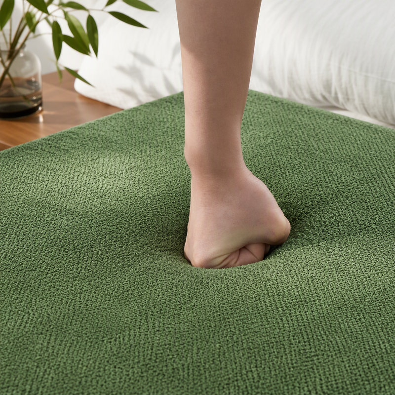 Chenille Upholstered Bench, Green