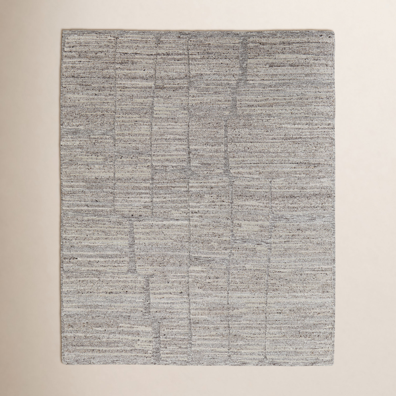 Handmade Wool Gray/Ivory/Taupe Rug, Rectangle 7'9" x 9'9"