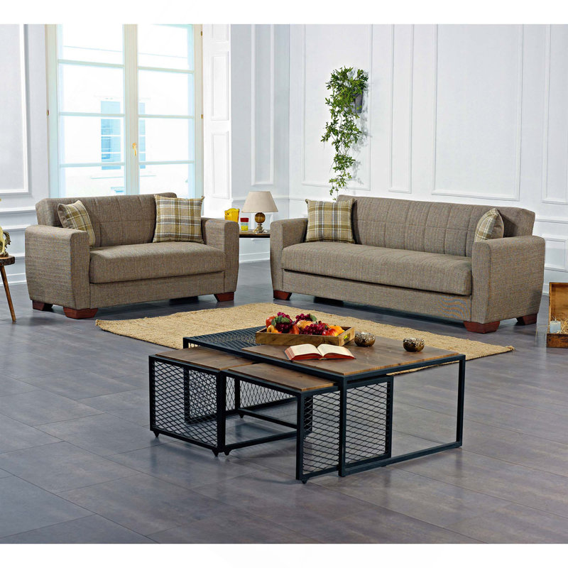 Causeuse convertible avec rangement Primenest Nexaro Collection, brun, Beige brun