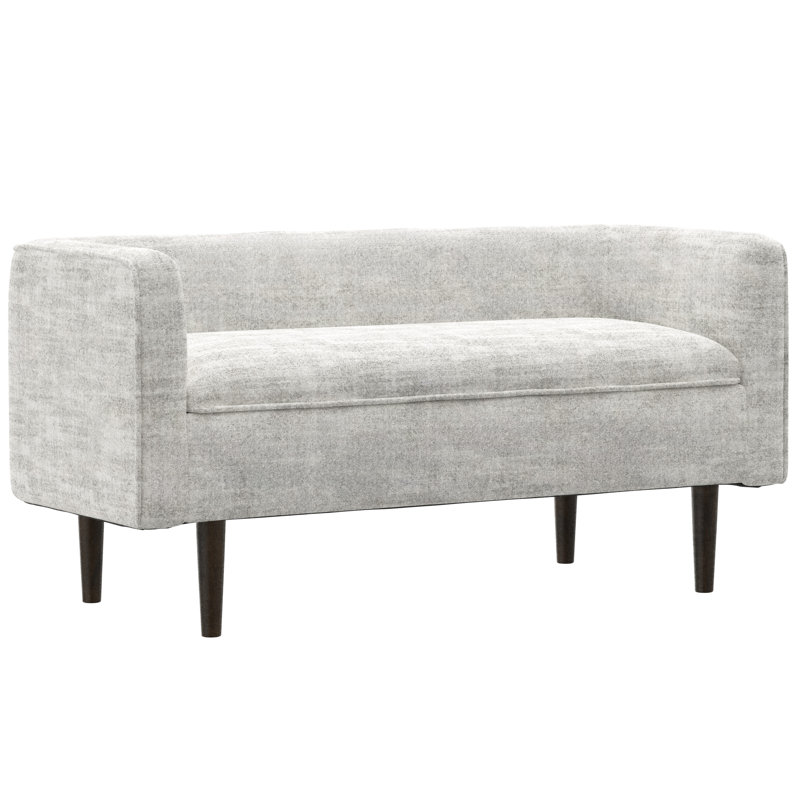 Repose-pieds de rangement en chenille crème avec rangement caché Yasira
