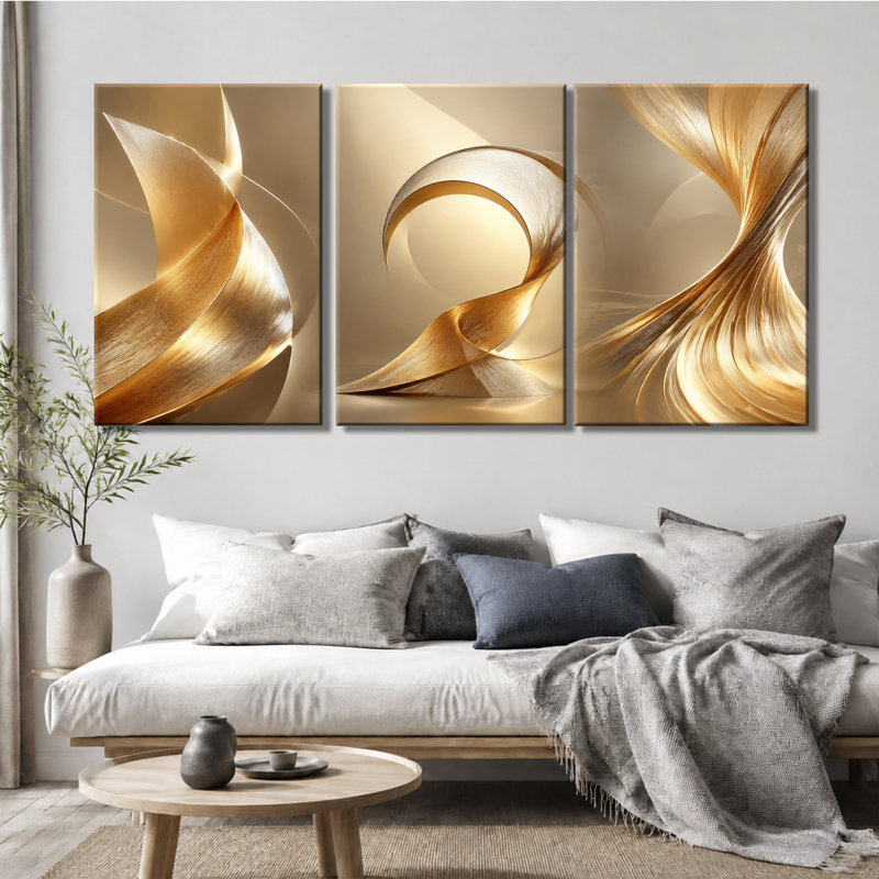 Tableau abstrait texturé en spirale, imprimé sur toile tendue en 3 panneaux, pour salon, 20 * 30 pouces * 3