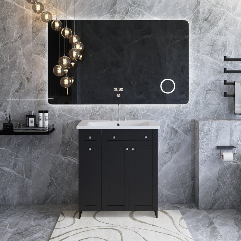 Ensemble de meuble-lavabo simple 30 po Deseria, Bleu
