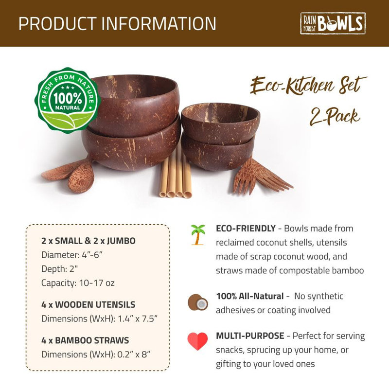 12 Piece Eco-Kitchen Dining Bowl Set