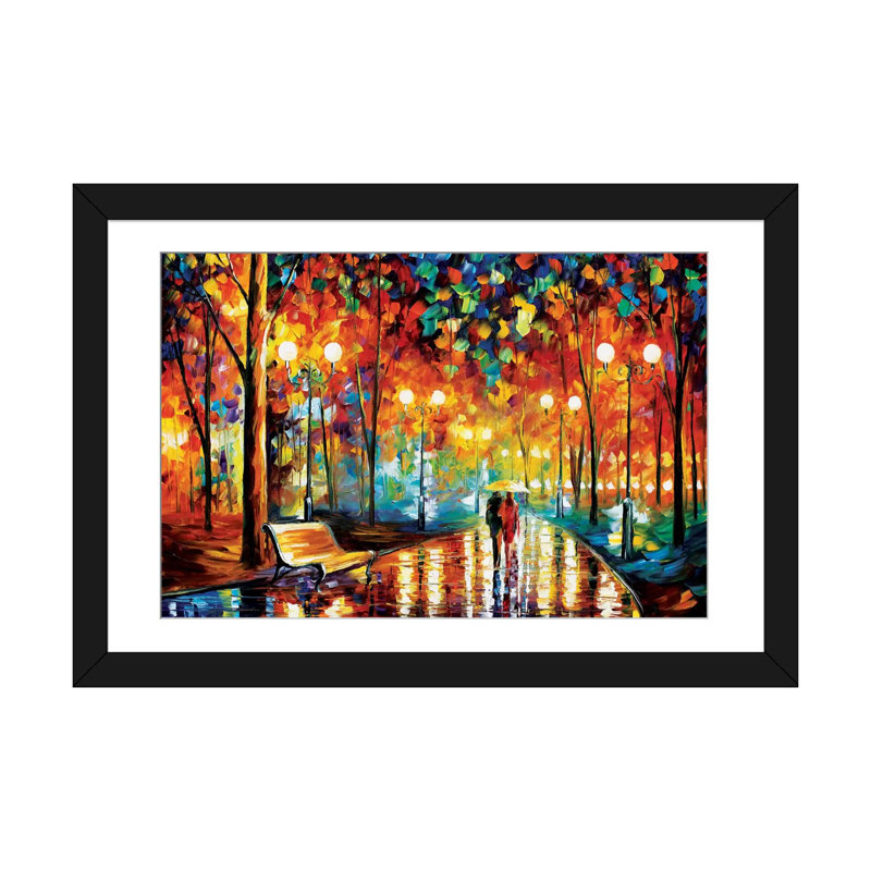 «Rain's Rustle II», reproduction d'art sur toile tendue, H 16 po x l 24 po, Impression encadrée, Noir