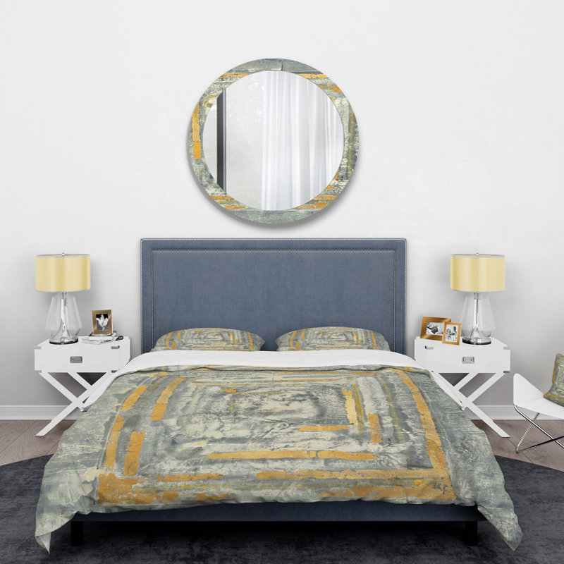 Tapisserie Gold Glam on Grey II - ensemble de housse de couette transitionnel - microfibre de polyester