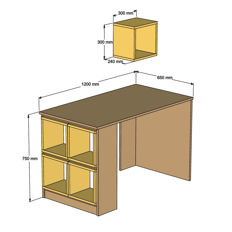 Bureau Brookeville, Jaune/blanc
