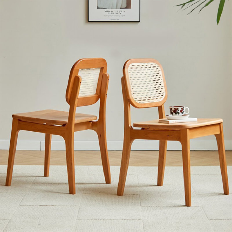 Cerise Solid back side Chair(Set of 2)