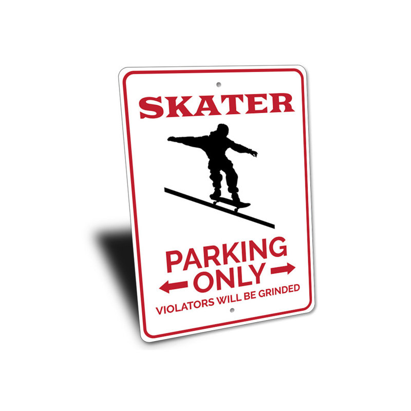 Plaque en aluminium Skater, H 18 po x l 12 po x P 0,06 po