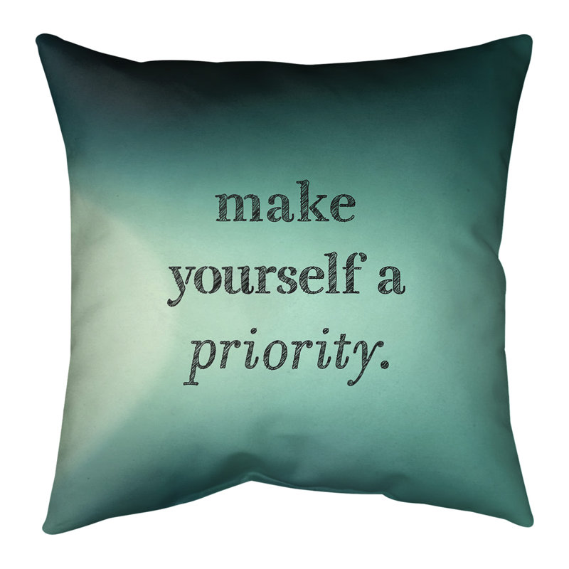 Linen Reversible Throw Pillow, 16" x 16", Teal Glow