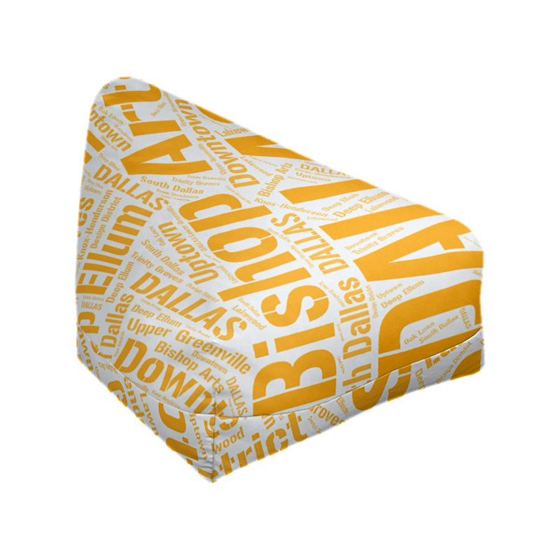 Classic Bean Bag, 30" H x 27" W x 25" D, Orange Polyester Blend, Dallas