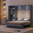 Queen Size Murphy Bed With Shelves, Wardrobe, And LED Lights For Space-Saving And Multi-Functionality-1372574773-1372574768
