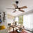 Smart 42" Indoor/Outdoor Ceiling Fan With Light, Dual Finish Black/Walnut 6-Blade, Remote  Control, Dimmable LED, 6-Speed Quiet DC Motor, Reversible