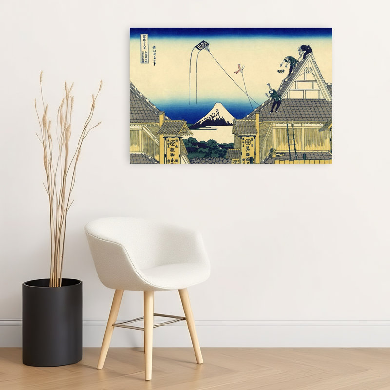 Impression d'art mural côtier sur la rue Suruga à Edo, 24" H x 36" W