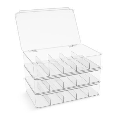 Sorbus - Ensemble de 3 organisateurs empilables en plastique pour salle de bain, tiroir, sous l'évier, tablettes ou armoires