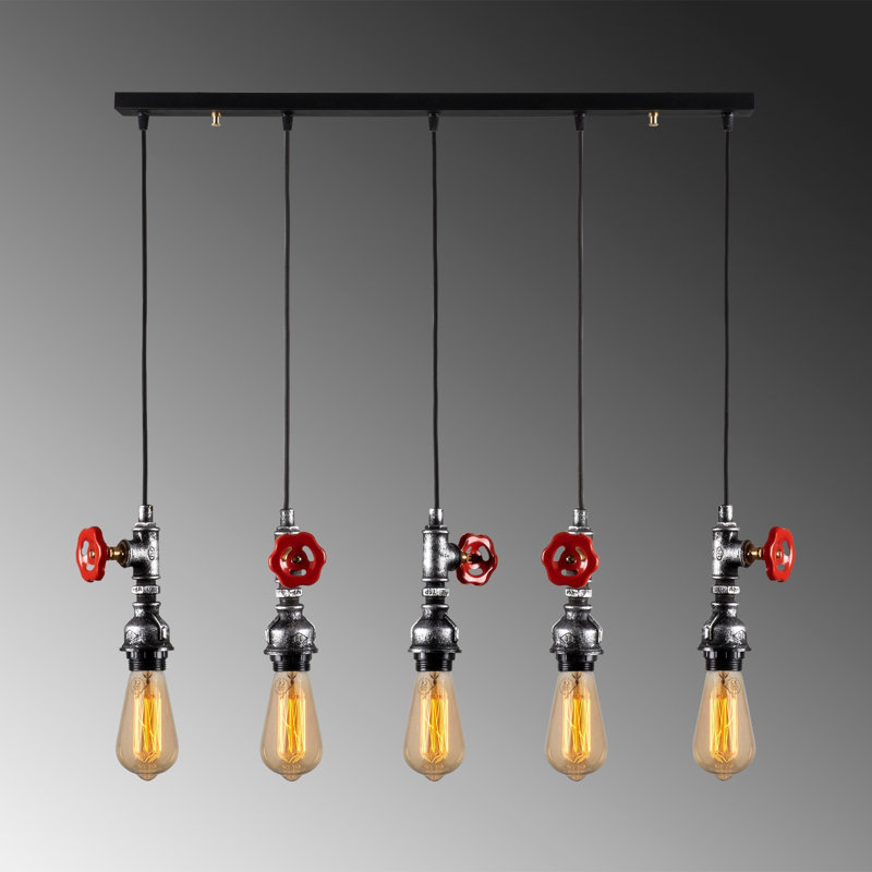 Luminaire suspendu pour îlot de cuisine à 5 lumières Frye