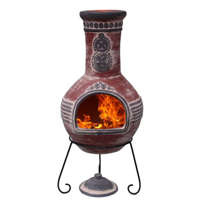 Azteca Round Clay Smokeless Chimnea