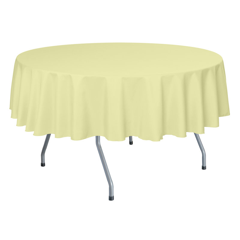 Ultimate Textile - Round Polyester Linen Tablecloth, 84" x 84", 10, Maize