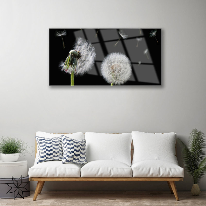 Floral Dandelion - No Frame Print on Glass