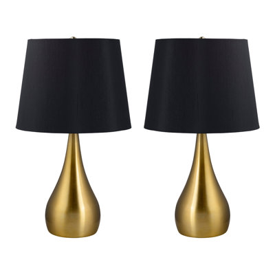 Set Of 2 Metal Table Lamps With Shade